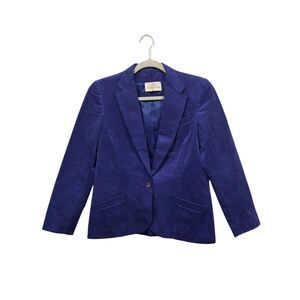 Vintage 1970s Abe Schrader Ultrasuede Blazer Size 8 Royal Blue Union Made USA
